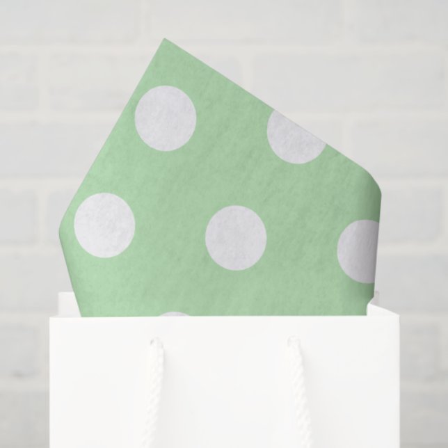 Muster für grün-weiße Polka-Dots Seidenpapier (Geschenktüte)