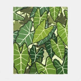 Muster für grüne Blätter Fleecedecke