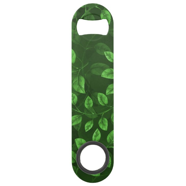 Muster für grüne Blätter Speed Flaschenöffner (Vorderseite)