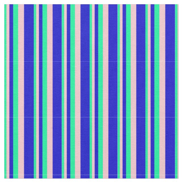 Muster für grüne, rosa und blaue Streifen Stoff (Nahaufnahme)