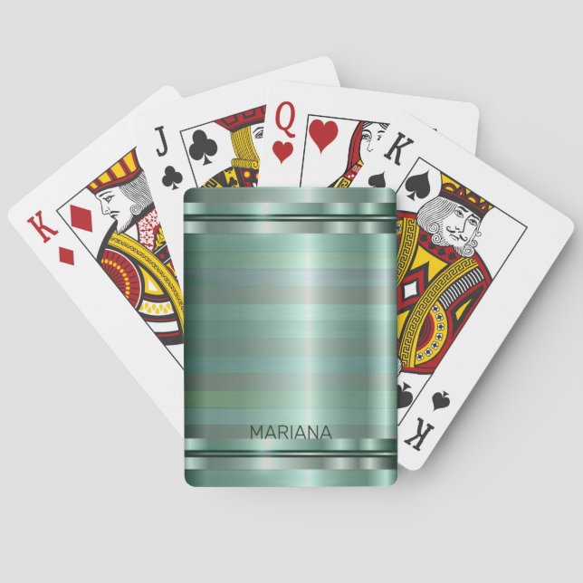 Muster für grüne Töne Streifen Spielkarten (Rückseite)