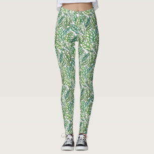 Muster für grüne tropische Blätter Leggings