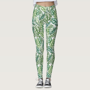 Muster für grüne tropische Blätter Leggings