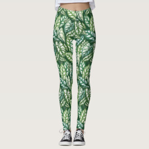 Muster für grüne tropische Blätter Leggings