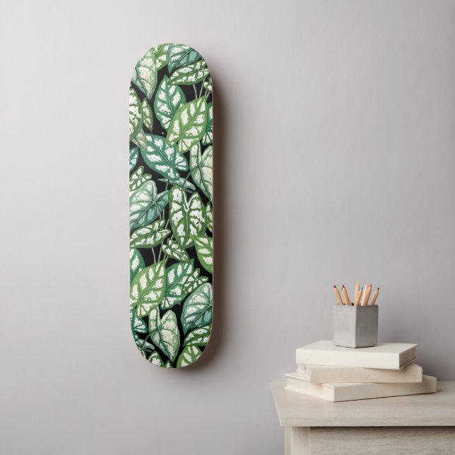 Muster für grüne tropische Blätter Skateboard (Wandkunst)