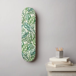Muster für grüne tropische Blätter Skateboard