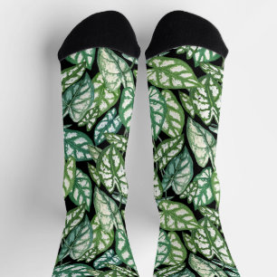 Muster für grüne tropische Blätter Socken