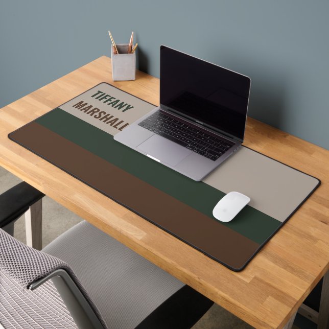 Muster für grüne und braune Streifen Name Schreibtischunterlage (Büro 2)