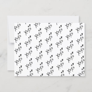 Muster für handgezeichnete Buchstaben "XOXO" Postkarte