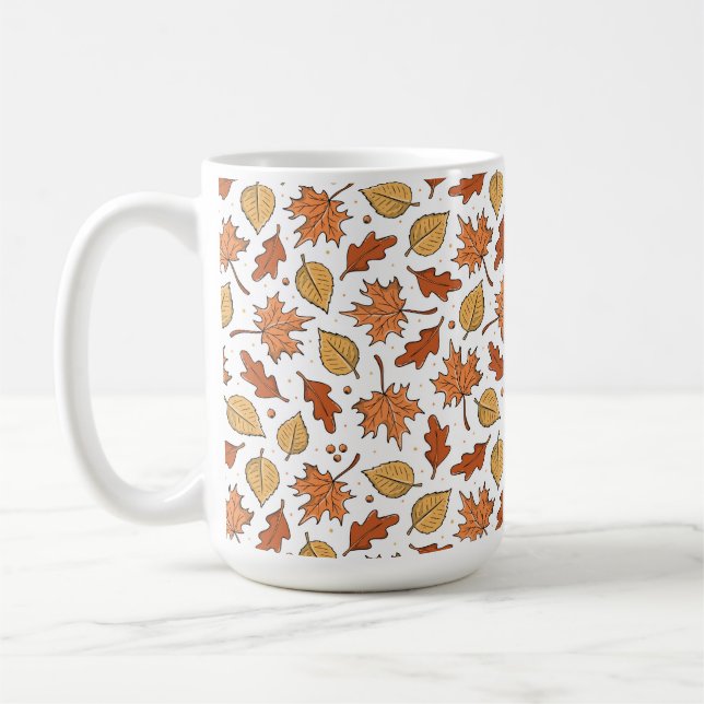 Muster für Herbst-Blätter und Acorns Kaffeetasse (Links)