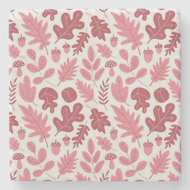 Muster für Herbst-Blätter und Acorns Steinuntersetzer (Vorderseite)