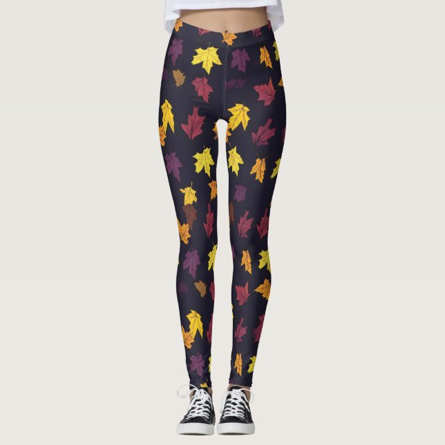 Muster für Herbstmaple-Blätter Leggings (Vorderseite)