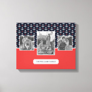 Muster für Herz und Anker   FOTO   Monogramm Leinwanddruck