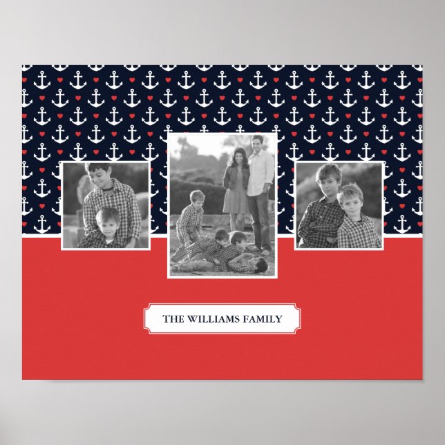 Muster für Herz und Anker | FOTO | Monogramm Poster (Vorne)