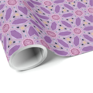 Muster für Herz und Blume (lila) Geschenkpapier