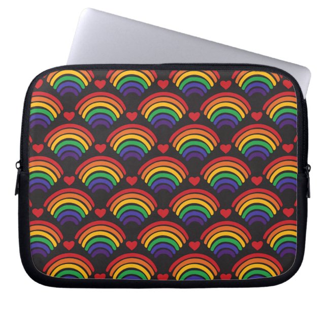 Muster für Herz und Rainbows Laptopschutzhülle (Vorderseite)