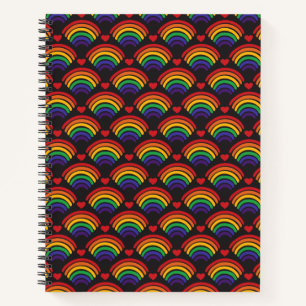 Muster für Herz und Rainbows Notizbuch