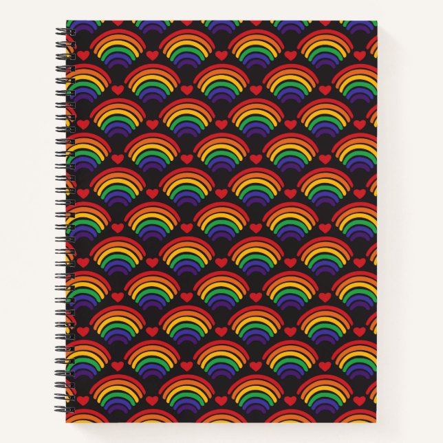 Muster für Herz und Rainbows Notizbuch (Vorderseite)