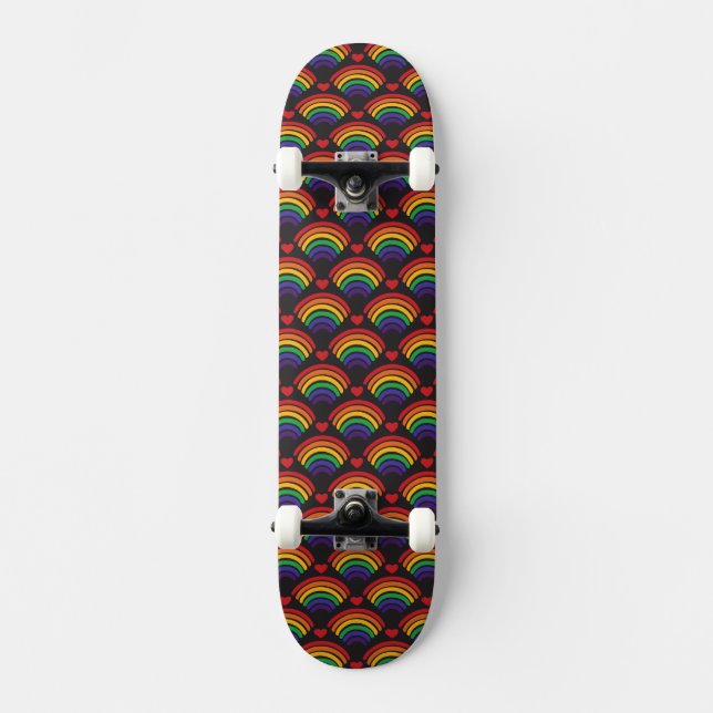 Muster für Herz und Rainbows Skateboard (Vorderseite)
