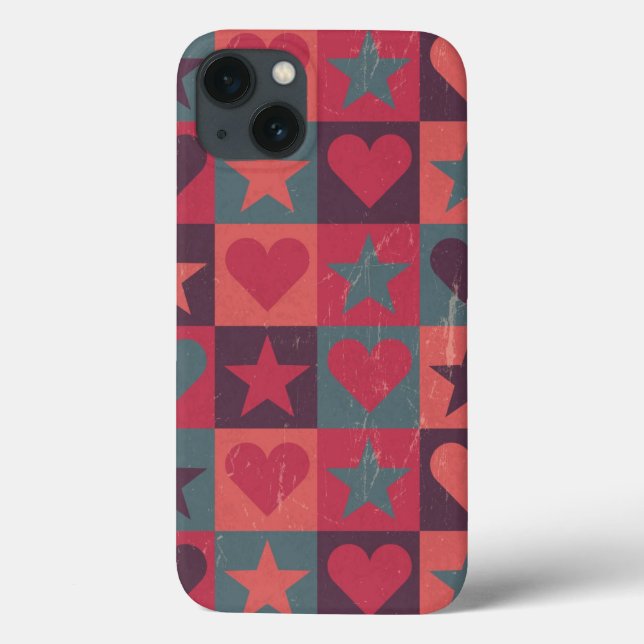 Muster für Herz und Sterne rosa Case-Mate iPhone Hülle (Rückseite)