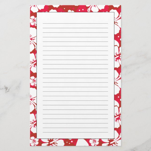 Muster für Hibisken-Blume Briefpapier (Vorderseite)