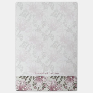 Muster für Hibiskus-Blume in Rosa Post-it Klebezettel