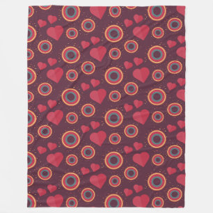 Muster für hintere Herzen und Kreise Fleecedecke