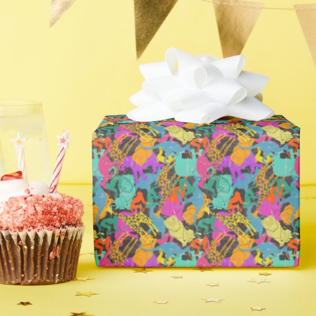 Muster für hintere Silhouetten Geschenkpapier (Geburtstagsparty)