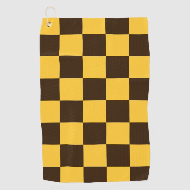 Muster für hinterschwarze und gelbe karierte Quadr Golfhandtuch (Vorderseite)