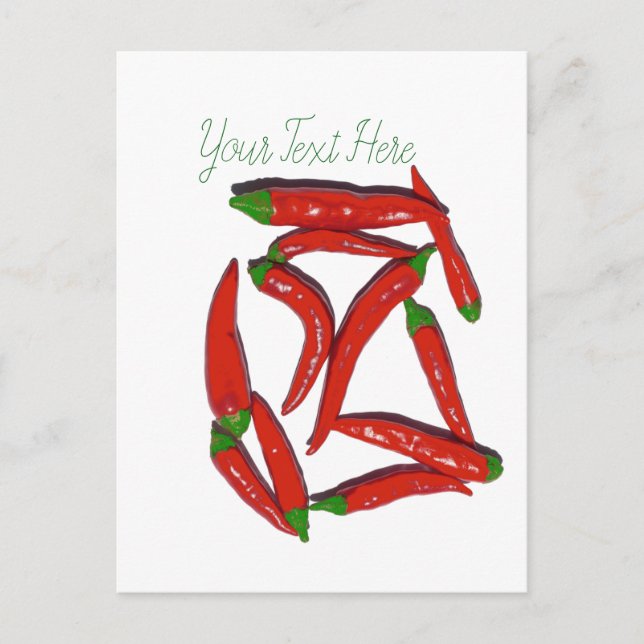 Muster für Hot Red Chili Paprikaschoten Postkarte (Vorderseite)