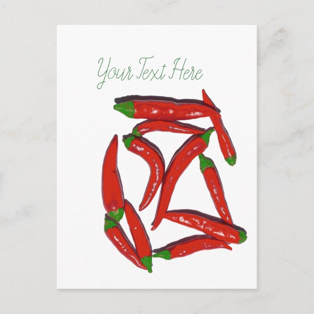 Muster für Hot Red Chili Paprikaschoten Postkarte (Vorderseite)