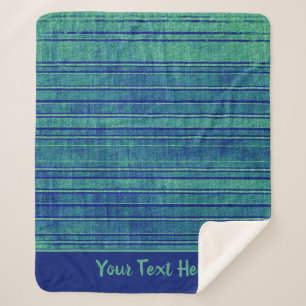 Muster für hübsche blaue und grüne Streifen Sherpadecke