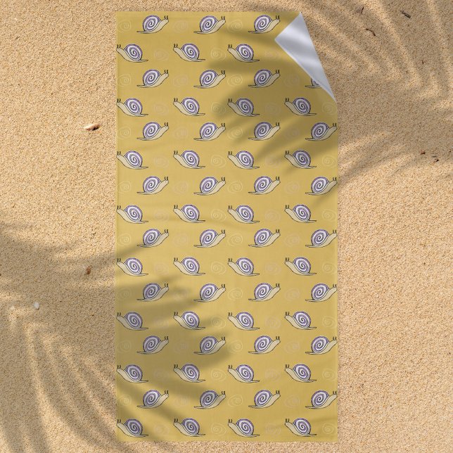 Muster für illustrierte Schnecken und Wirbel Strandtuch (Snail Pattern Beach Towel)