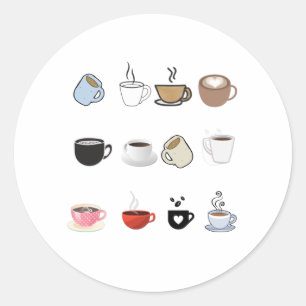 Muster für Kaffeemugs Runder Aufkleber