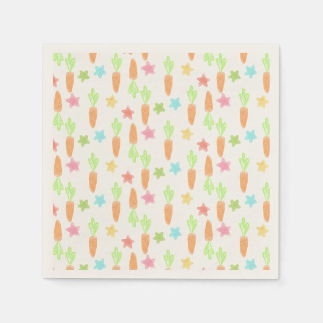Muster für Karotten und Sterne Serviette (Vorderseite)