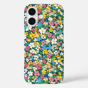 Muster für kleine Frühlingsblumen iPhone 16 Hülle
