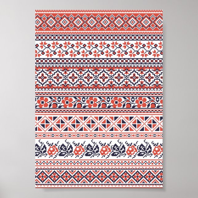 Muster für Kreuzstiche Poster (Vorne)