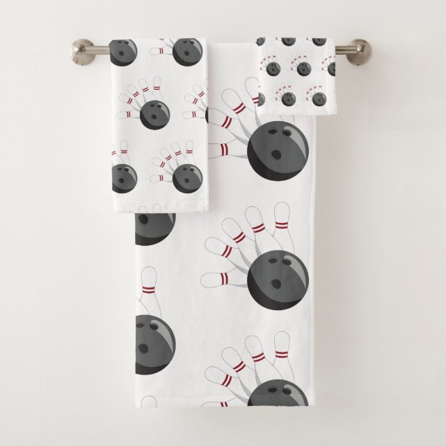 Muster für kundenspezifisches Bowling Ball & Butto Badhandtuch Set (Insitu)