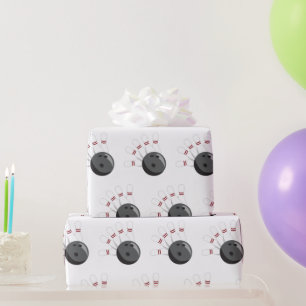 Muster für kundenspezifisches Bowling Ball & Butto Geschenkpapier