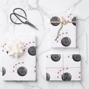 Muster für kundenspezifisches Bowling Ball & Butto Geschenkpapier Set