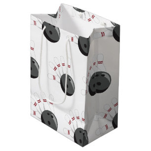 Muster für kundenspezifisches Bowling Ball & Butto Mittlere Geschenktüte