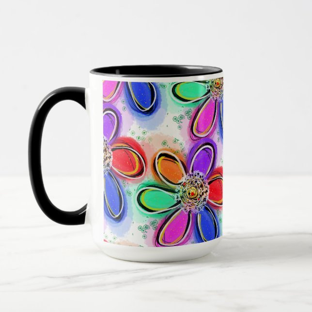 Muster für Künstlerische Aquarellfarben-Blume Tasse (Links)