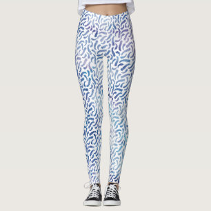 Muster für Lavendel- und Blauwasserfarben Leggings