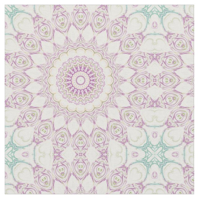 Muster für Lavendel und grüne Pastel Mandala Stoff (Nahaufnahme)
