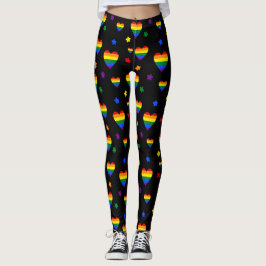 Muster für LGBT-Regenbogen und farbenfrohe Blume Leggings