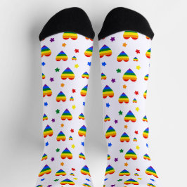 Muster für LGBT-Regenbogen und farbenfrohe Blume Socken
