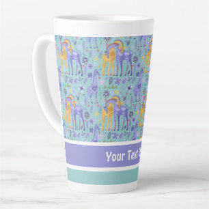 Muster für Lila Aquamarine Giraffen Milchtasse