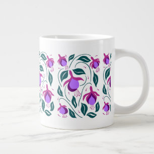 Muster für lila Fuschia-Blume Jumbo-Tasse