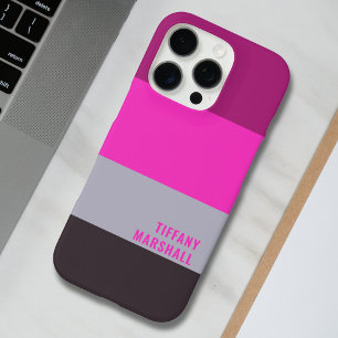 Muster für Lila Streifen in Rosa und Dunkelgrau iPhone 16 Pro Hülle