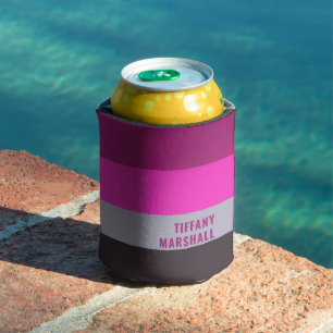 Muster für Lila Streifen in Rosa und Dunkelgrau Dosenkühler